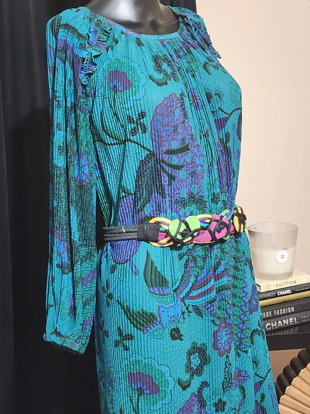 Ali Miles Neon Multicolor Braided Waist Belt